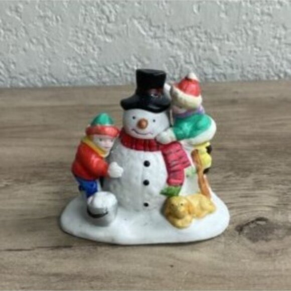 1994 Lemax Dickensvale Porcelain Finishing Touches Snowman Figurine - Picture 1 of 8